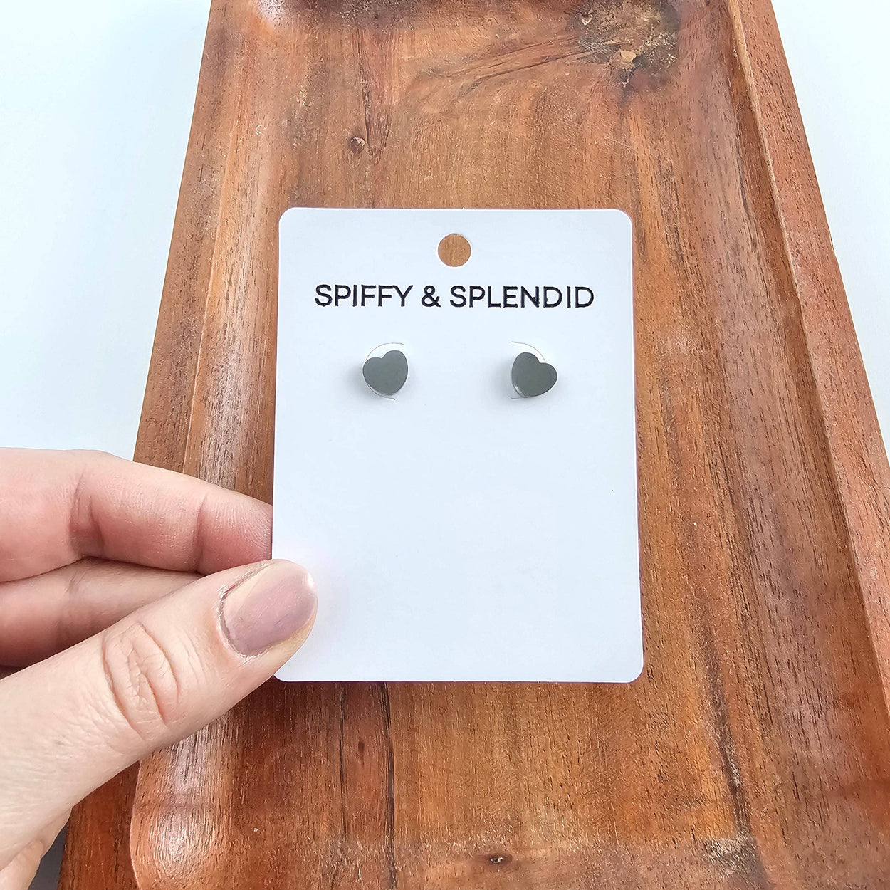 Silver Luxe Heart Studs