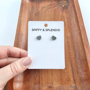 Silver Luxe Heart Studs