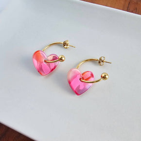 Tickled Pink Sweetheart Hoops
