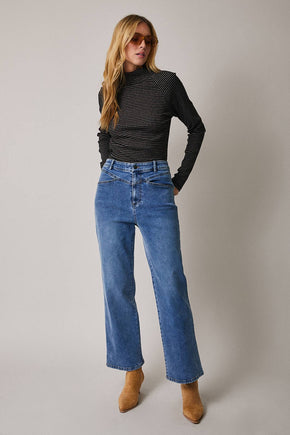 Black & Taupe Mock Neck Long Sleeve Stripe Top