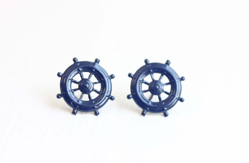 Vintage Blue Ship Wheel Studs