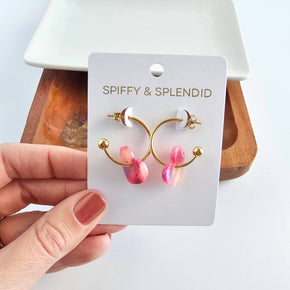 Tickled Pink Sweetheart Hoops