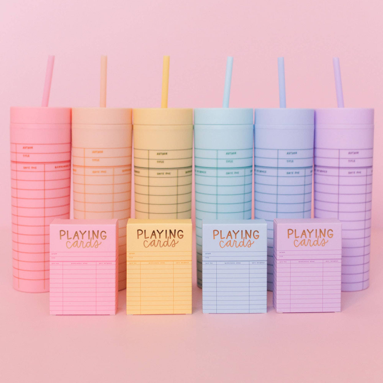 Pink Library Card Deck Of Playing Cards