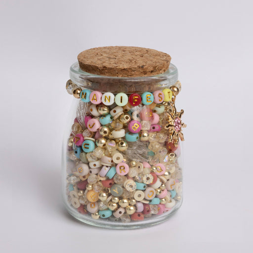 Metalic Manifestations Retro Colored Letter Bead DIY Jar
