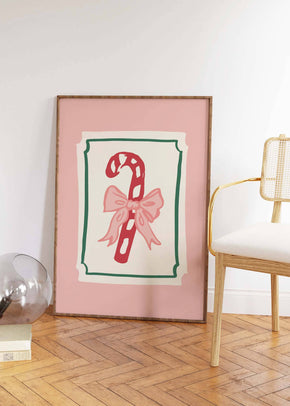 Candy Cane Bow Print