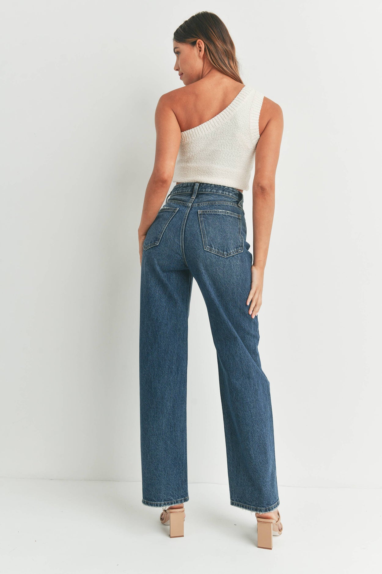 High Waisted Dark Denim Jeans