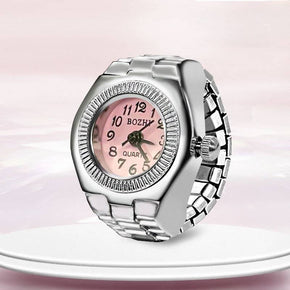 Silver Stainless Steel Ring-Shaped Watch Design