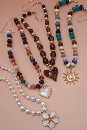 Brown Handmade Chunky Bead Necklace