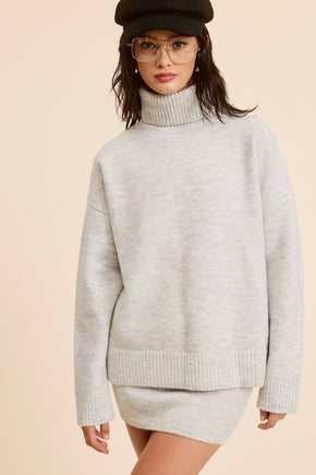 Heather Grey Knit Mini Skirt