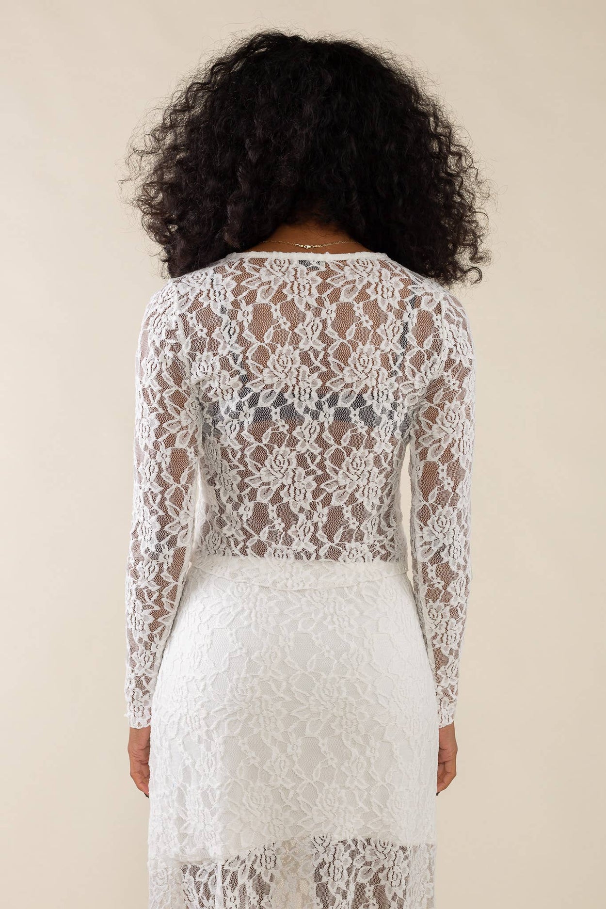 Plus White Lace Cardigan
