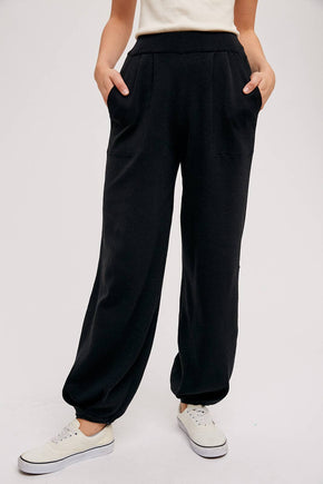 Black Baggy Sweater Pants