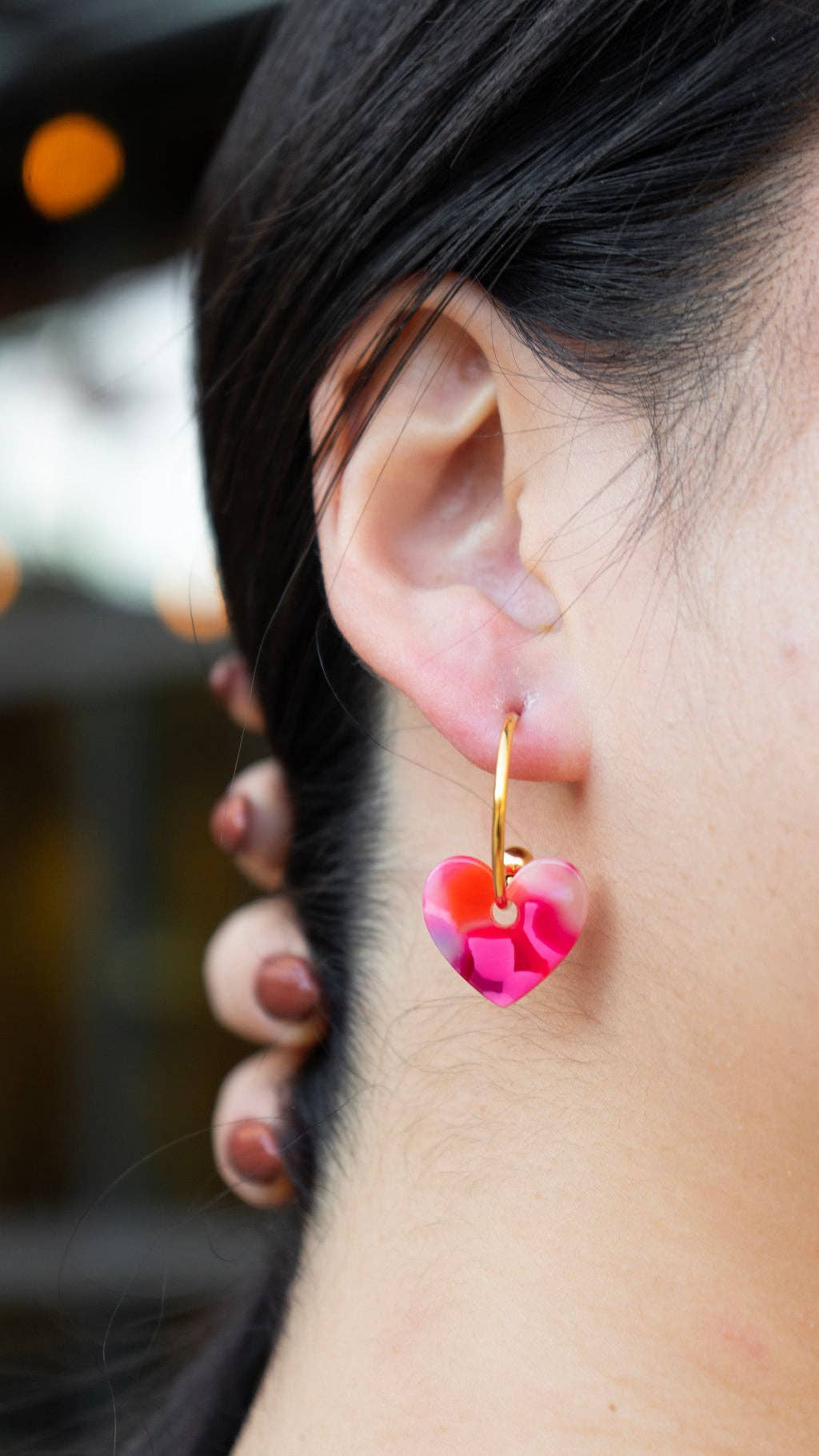 Tickled Pink Sweetheart Hoops