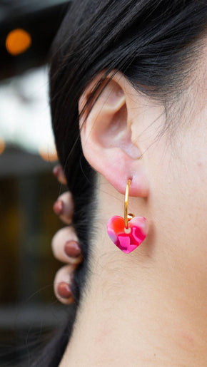 Tickled Pink Sweetheart Hoops