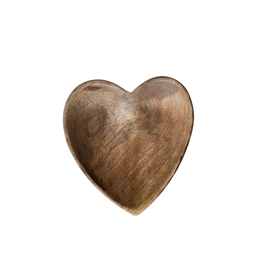 Natural Mango Wood Heart Shaped Dish