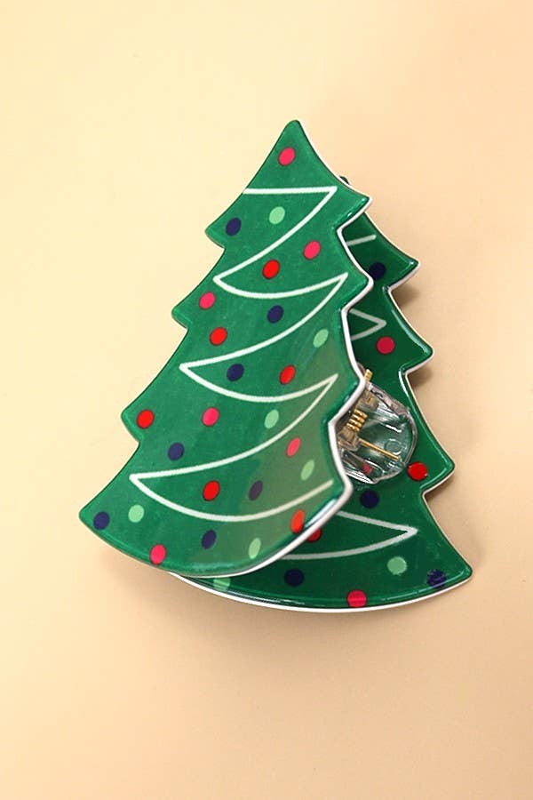 Christmas Tree Hair Claw Clip