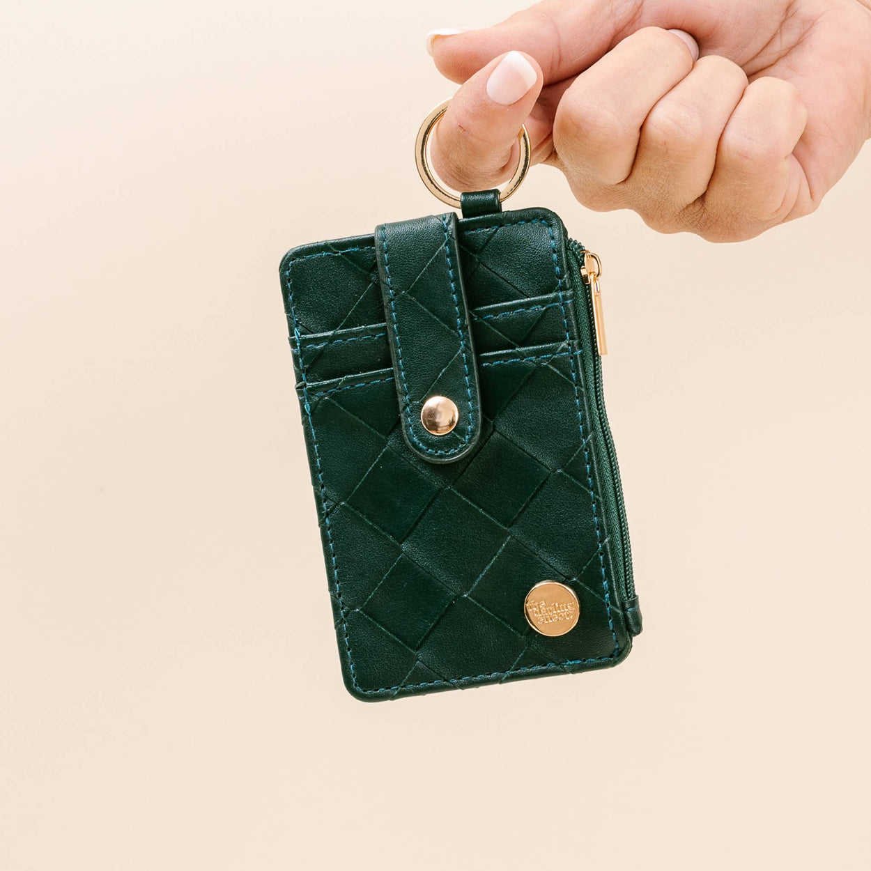 Woven Dark Green Keychain Wallet