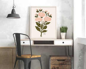 Ranunculus Bouquet - Floral Illustration Print
