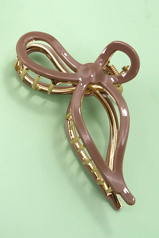 Brown Jumbo Bow Hair Claw Clip
