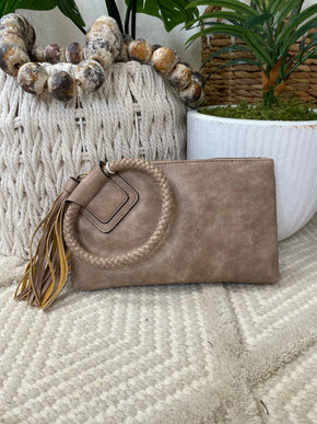 Olive Soft Vegan Leather Wristlet/Clutch