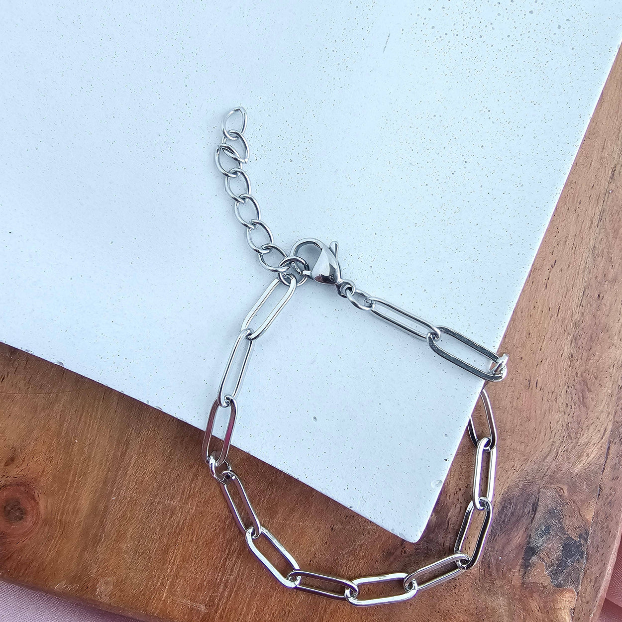 Silver Paper Clip Bracelet