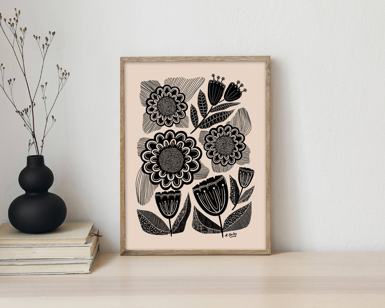 All is Well - Folk Art Nature Illustration