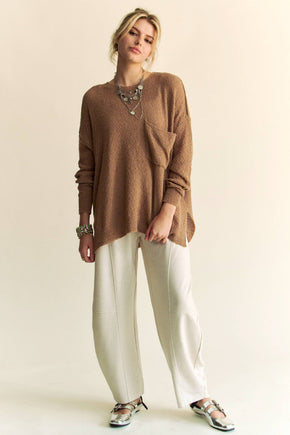 Plus Mocha Relaxed Fit Sweater