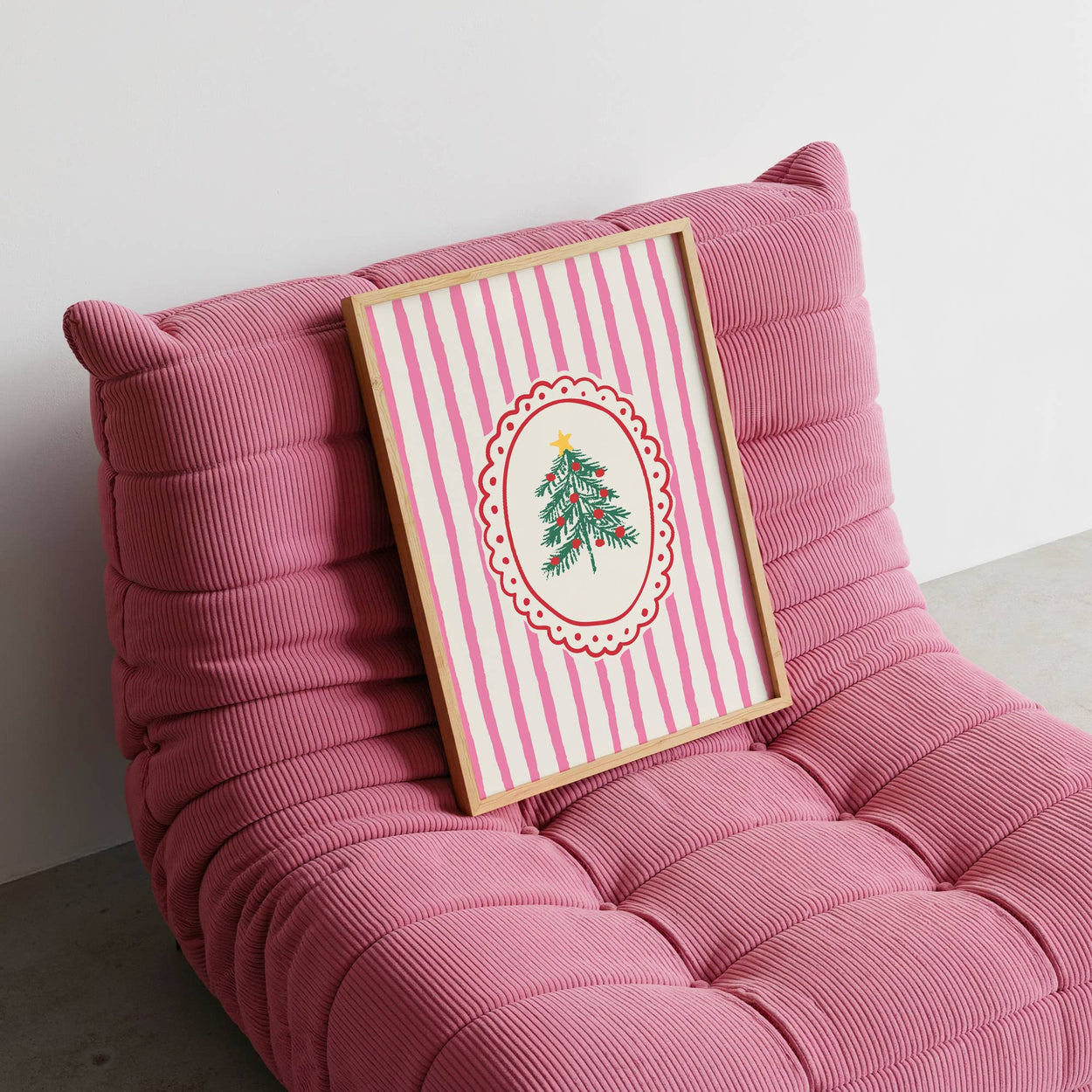 Frame Christmas Tree Pink Print