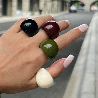 Green Chunky Glossy Acrylic Ring