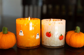 Candy Corn Ghost Icon Candle