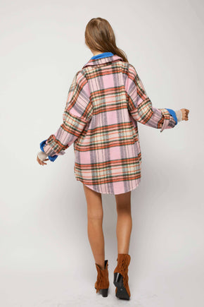 Pink Plus Plaid Button Down Shirt