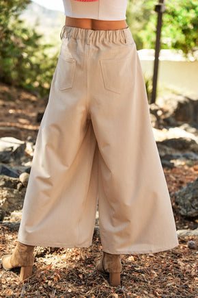 Plus Beige Wide Leg Pant