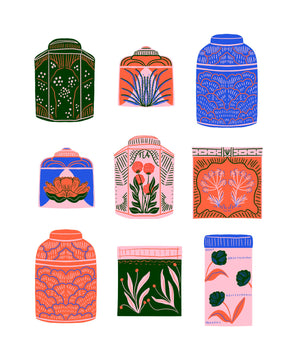 Tea Canisters Art Print
