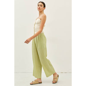 Sage Pleated Wide Leg Ankle Pants