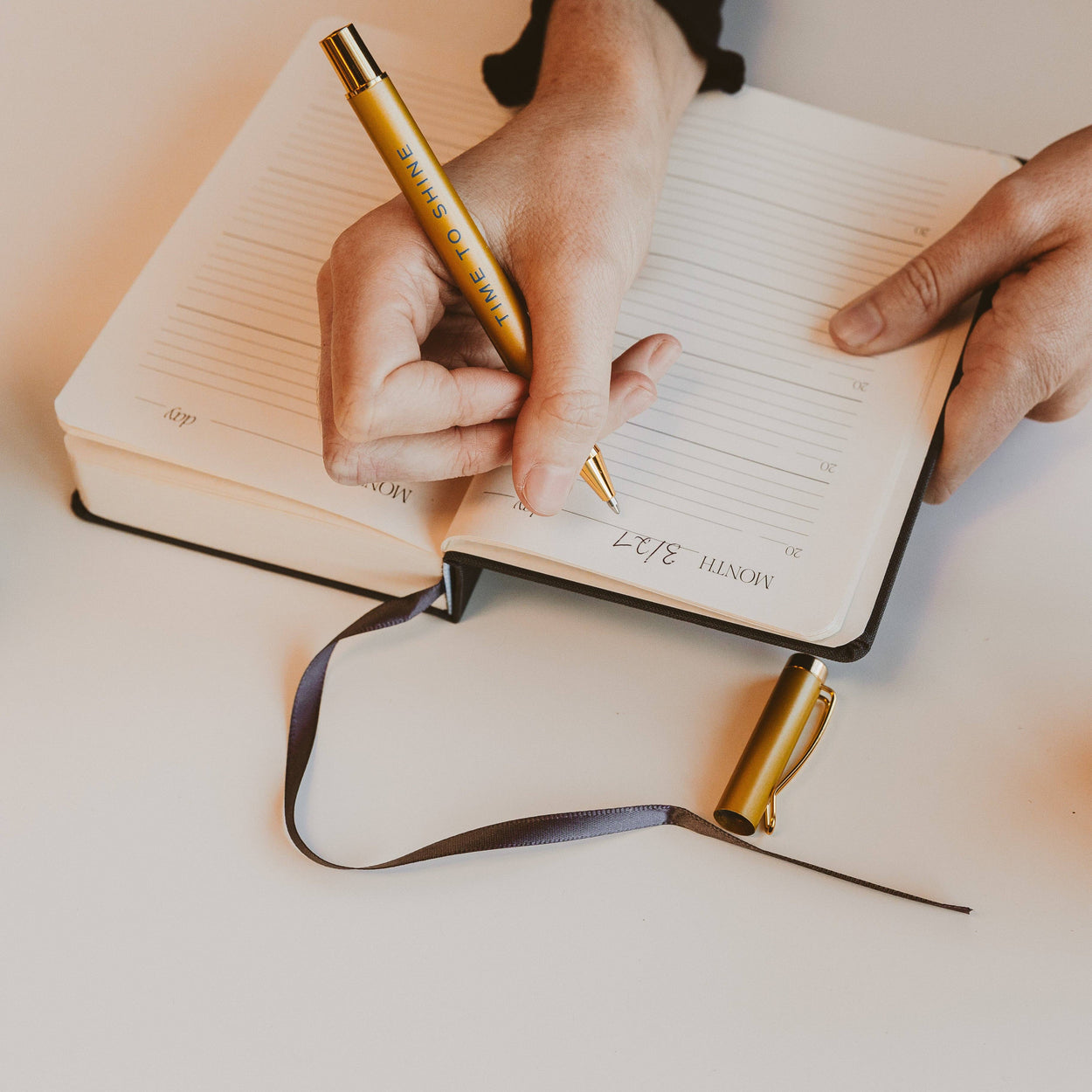 Black One Line A Day Fabric Journal