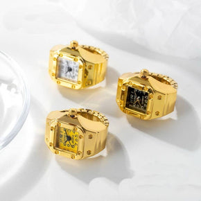 Gold Stainless Steel Ring-Shaped Watch Design