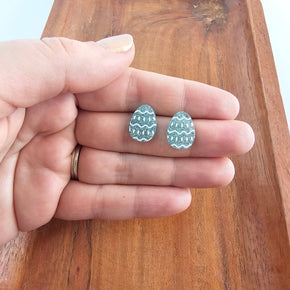 Pastel Blue Glitter Easter Egg Studs