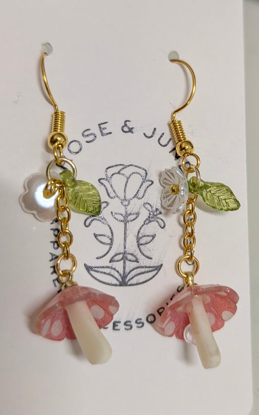 Mushroom & Flower Dangle