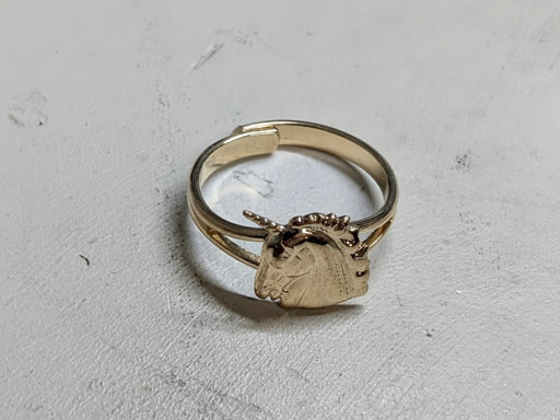 Gold Adjustable Unicorn Childs Ring