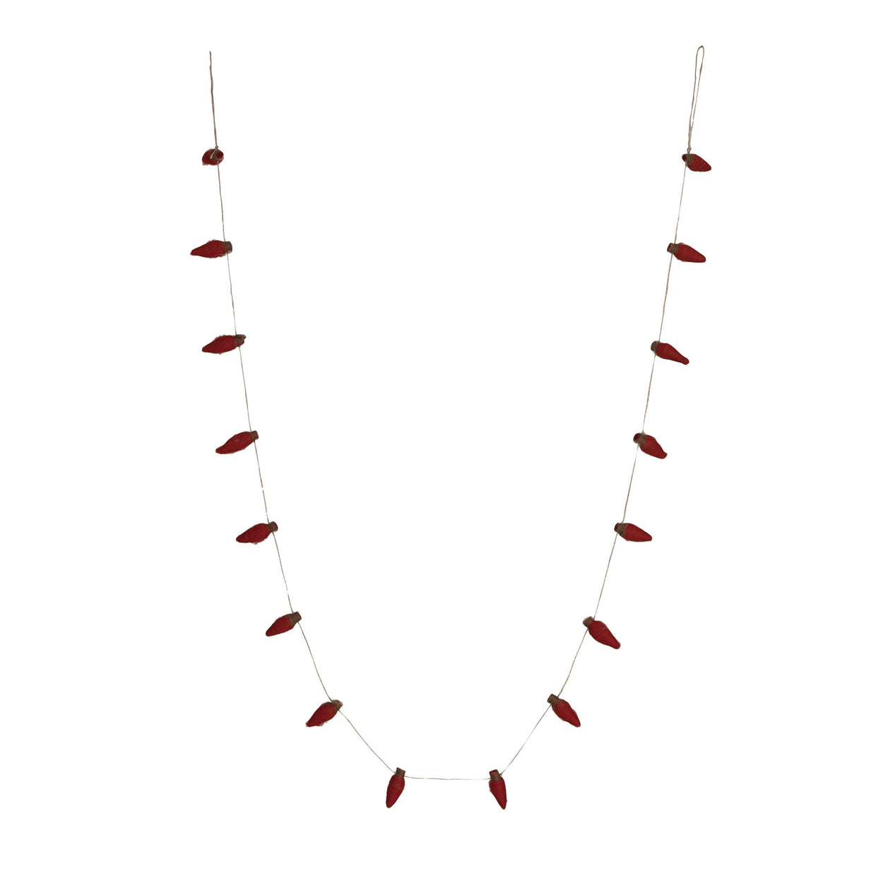 Red Wool Felt String Light Garland