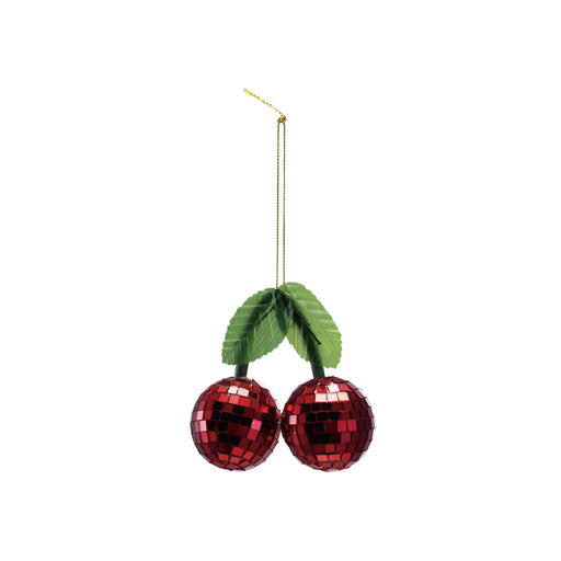 Foam & Mirrored Glass Mosaic Cherries Ornament, Red & Green
